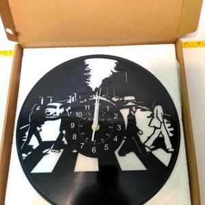 The Beatles Abby Road wall Clock made from 33 1/3 vinyl record